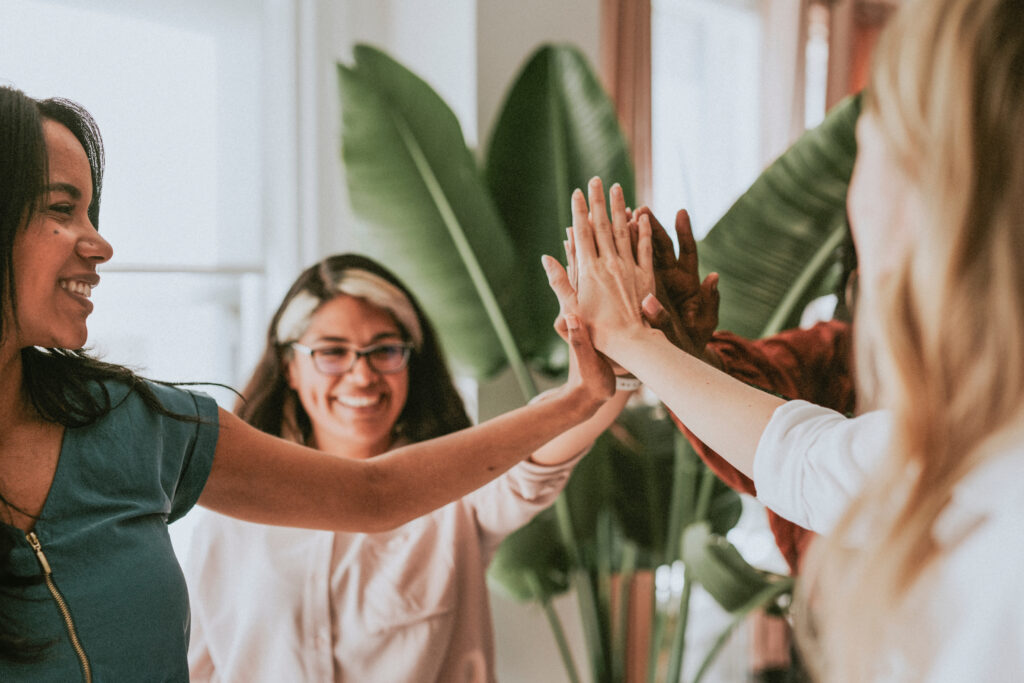 Positive women teamwork